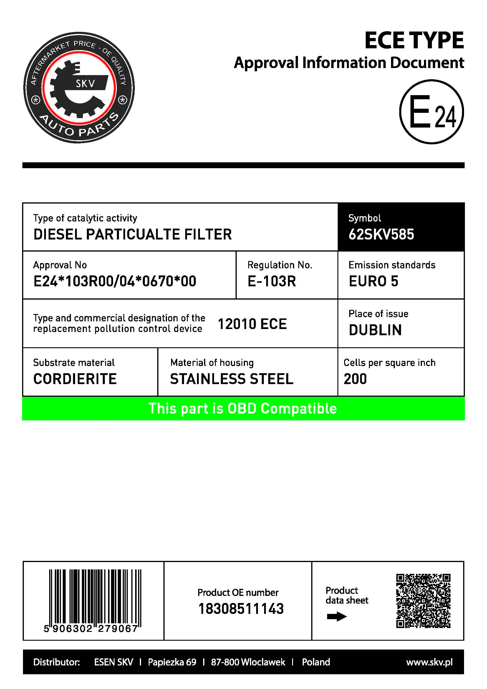 Soot/Particulate Filter, exhaust system